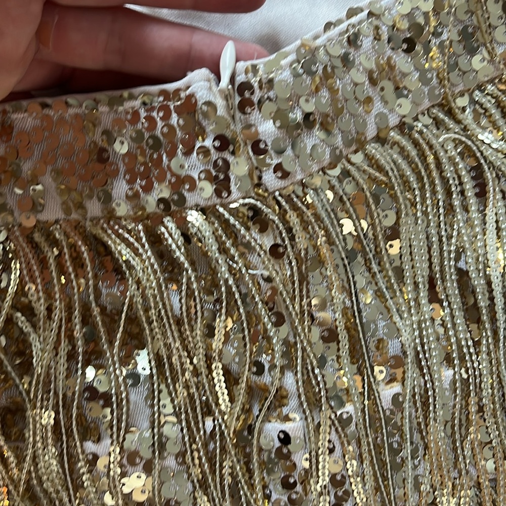 Lulus Gold Fringe Flapper Gatsby Sequin Dress Medium - Picture 12 of 12